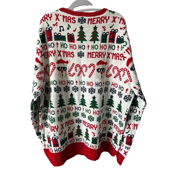 Livery Mens Ugly Christmas Sweater Santa Red White Holiday-Themed Pullover XXL - Picture 3 of 5